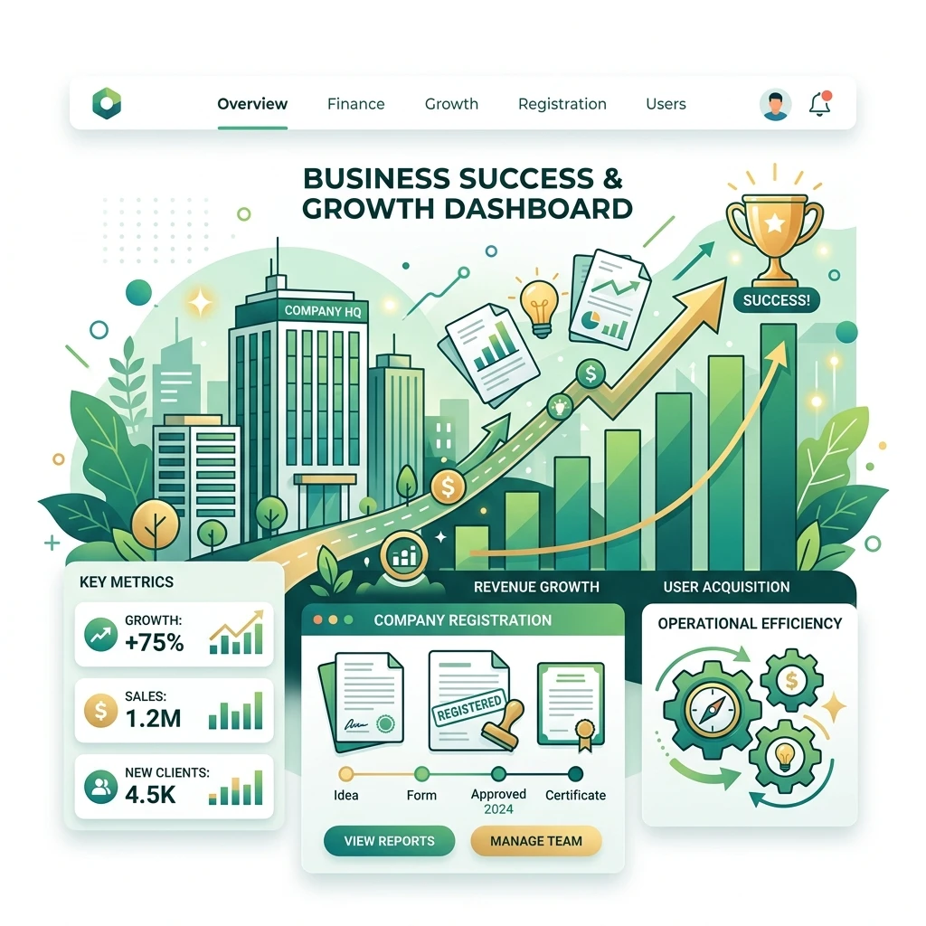 Business success dashboard illustration